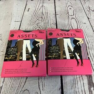 Spanx Assets Black Sz 3 Maternity Terrific Tights‎ Opaque Patterned Firms